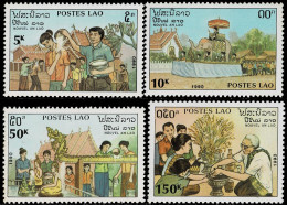 LAOS 1990 Mi 1236-1239 LAOTIAN NEW YEAR MINT STAMPS ** - Laos