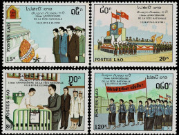 LAOS 1990 Mi 1240-1243 15th ANNIVERSARY OF LAO P.D.R. MINT STAMPS ** - Laos