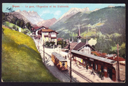 Um 1915 Ungelaufene AK: La Gare, Gryon. Bahnhof Mit Tram. Minim Fleckig - Gryon