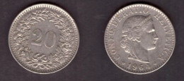 SWITZERLAND   20 RAPPEN 1964 (KM # 29a) #7431 - Autres & Non Classés