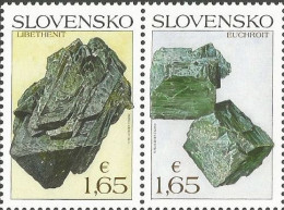 Slovakia 2018 Nature Protection Slovak Minerals Euchroite And Libethenite Set Of 2 Stamps Mint - Nuovi