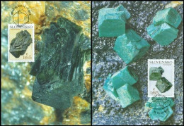 Slovakia 2018 Nature Protection Slovak Minerals Euchroite And Libethenite Set Of 2 Maxicards - FDC