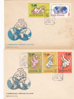 SPORTS, WRESTLING, WORLD CHAMPIONSHIPS, COVER FDC, 2X, 1967, ROMANIA - Lutte
