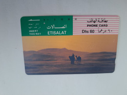 Delcampe - UNITED ARAB EMIRATES -ETISALAT- UAE E70   DHS 60    TAMURA/ Magnetic Phonecard As Scan  FINE USED    ** 14971** - Ver. Arab. Emirate