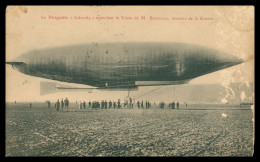 Delcampe - * Dirigeable LEBAUDY Attendant La Visite De M. Berteaux - Ministre De La Guerre - Oblitération Fort DU TILLOT - 1914 - Zeppeline