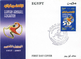 718  Fédération Egyptienne De Handball: Env. Premier Jour De L'Égypte, 2007 - Egyptian Handball Federation Anniv. - Handball