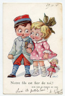Illustrateur A.Wuyts.petit Couple Amoureux,poupée,jouet. - Wuyts