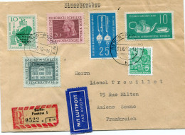 ALLEMAGNE ORIENTALE LETTRE RECOMMANDEE PAR AVION DEPART BERLIN - PARKOW 20-6-60 POUR LA FRANCE - Glasses & Stained-Glasses