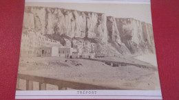 Photo Ancienne 14 / 11 CM  - LE TREPORT - Superbe Cliché VERS 1880 FALAISES PLAGE VILLAS PAR E HACLON TREPORT - Ancianas (antes De 1900)