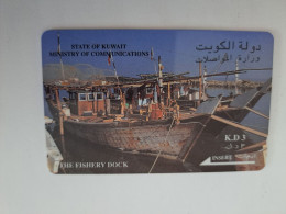 KUWAIT  GPT CARD/MAGNETIC/   11KWTA    FISHERY DOCK   / KWT 18   KD 3     Fine Used Card  ** 14977** - Koweït