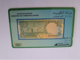 KUWAIT  GPT CARD/MAGNETIC/  ADVERTISING /  12KWTB   BANKNOTE    / KWT 28   KD 5     Fine Used Card  ** 14979** - Kuwait