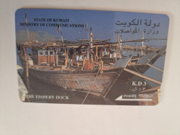 KUWAIT  GPT CARD/MAGNETIC/   11KWTA    FISHERY DOCK   / KWT 18   KD 3     Fine Used Card  ** 14981** - Kuwait