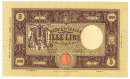 1000 LIRE BARBETTI GRANDE M TESTINA FASCIO II TIPO 12/12/1942 SPL- - Regno D'Italia – Other