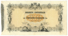 250 LIRE BIGLIETTO CONSORZIALE REGNO D'ITALIA 30/04/1874 BB/BB+ - Biglietto Consorziale