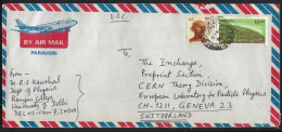 INDE P.A. Ca. 1970-80: LSC De Delhi Pour Le CERN à Genève (GE,Suisse) - Posta Aerea