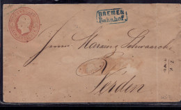 Preussen Ganzsache U5 II Gelaufen Bremen Bahnhof Nach Verden - Postal  Stationery