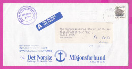 274774 / Norway Cover Par Avion Mjøndalen 1993 - 4,50 Kr Castor Fiber , IFFEC Int. Fereration Free Evangelical Churches - Covers & Documents