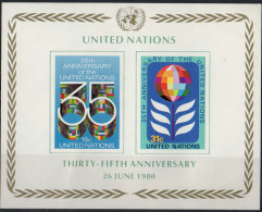 NATIONS UNIES (New York) - 35e Anniversaire Des Nations Unies Feuillet - Blocks & Sheetlets