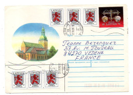 Lettonie---1996 --LIEPAJA  Pour VEDENE --84  (France)-- Timbres Divers Dont  Blasons ......cachet - Latvia