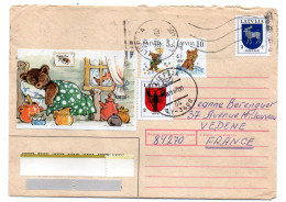 Lettonie---1997 --LIEPAJA  Pour VEDENE --84  (France)-- Timbres Divers  Blason,ours En Peluche ......cachet - Letland