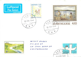 Luftpost Brief  Auning - Bern        1989 - Cartas & Documentos