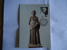 GREECE  MAXIMUM CARDS  1969  MUSEUM STATUE  STAMPS CHILDREN YEAR - Maximum Cards & Covers