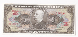 Brésil 5 Cruzeiros , Serie 4315 A, N° 016690, UNC - Brazil