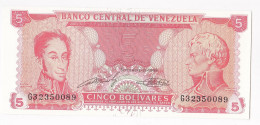 Venezuela 5 Bolivares 1989, N° G 32350089, UNC - Venezuela