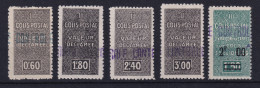 ALGÉRIE 1939 - MLH - YT 55, 56, 57, 58, 59 - COLIS POSTAUX - Postpaketten