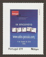 Portugal 2010 Timbre Personnalisé Forum Philatelique Clavier Ordinateur ** Personalized Stamp Computer Keyboard - Computers