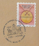 Brazil 2002 Cover Commemorative Cancel 180 Years Of The Court Of Justice Of Pernambuco In Recife - Briefe U. Dokumente