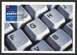 Portugal 2010 Carte Maximum Timbre Personnalisé Clavier Ordinateur Personalized Stamp Maxicard Computer Keyboard - Informatique