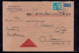 Nachnahme Brief All. Besetzung BiZone - 50 Pfg. Bauten 1950 - Covers & Documents