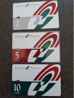 LETTONIE  3 CARTES ALCATEL TELECOM 2 5 10  LATI UT - Latvia