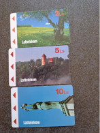 LETTONIE  3 CARTES ALCATEL PAYSAGES 2 5 10  LATI UT - Letonia