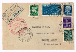 AEROGRAMMA ZEPPELIN -  ITALIA - ARGENTINA 12/4/1935 - Marcophilie (Zeppelin)