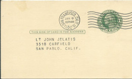 ETATS UNIS ENTIER REPIQUE 1c SAN FRANCISCO POUR SAN PABLO DE 1950 LETTRE COVER - 1941-60