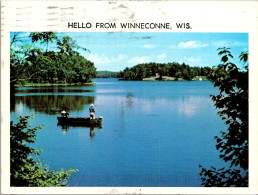 Greetings From Winneconne Wisconin Lake Fishing Scene - Souvenir De...