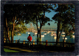 Wisconsin Milwaukee Quiet Moment Overlooking Placid Harbor Viewing Sailboats - Milwaukee