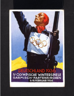 K547-GERMAN EMPIRE-Third Reich.MILITARY NAZI PROPAGANDA POSTCARD OLYMPIC GAMES Garmisch-Parten.1936.WWII.DEUTSCHES REICH - 1939-45