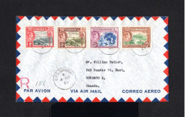 K543-DOMINICA-.AIRMAIL REGISTERED COVER DOMINICA To TORONTO (canada).1953.BRITISH Colonies.envelope AERIEN - Dominica (...-1978)