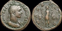 Severus Alexander Sestertius Mars Standing Left - Les Sévères (193 à 235)