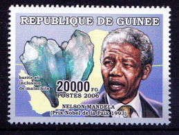 Guinea 2006 MNH, Nelson Mandela, Nobel Peace, Minerals - Prix Nobel