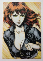 CARTE SEXY GIRL WAIFU BEAUTY MANGA MINT PAILLETTE Black Widow - Marvel