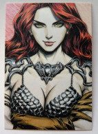 CARTE SEXY GIRL WAIFU BEAUTY MANGA MINT PAILLETTE Red Sonja - Marvel