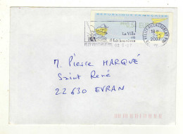 Enveloppe FRANCE Avec Vignette Affranchissement Oblitération VELIZY VILLACOUBLAY 02/05/2007 - 2000 « Avions En Papier »