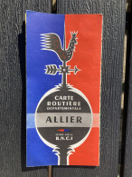 Carte Routière Départementale B.N.C.I ALLIER 03 1957 57x39cm Tres Bon état - Cartes Géographiques