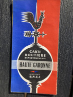 Carte Routière Départementale B.N.C.I HAUTE GARONNE 31 1957 57x39cm Tres Bon état - Cartes Géographiques