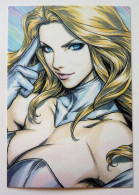 CARTE SEXY GIRL WAIFU BEAUTY MANGA MINT PAILLETTE Emma Frost   X Men - Marvel