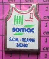 1115c Pin's Pins / Beau Et Rare / SPORTS / BASKET-BALL MATCH SCM LE MANS ROANNE 3/3/92 - Basketbal